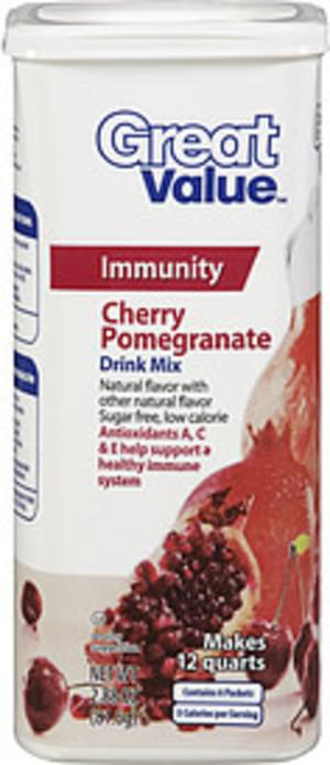 Great Value Immunity Cherry Pomegranate Drink Mix - 6, Nutrition ...