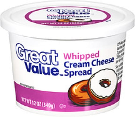 Great Value Whipped Cream Cheese Spread 12 Oz Nutrition Information Innit