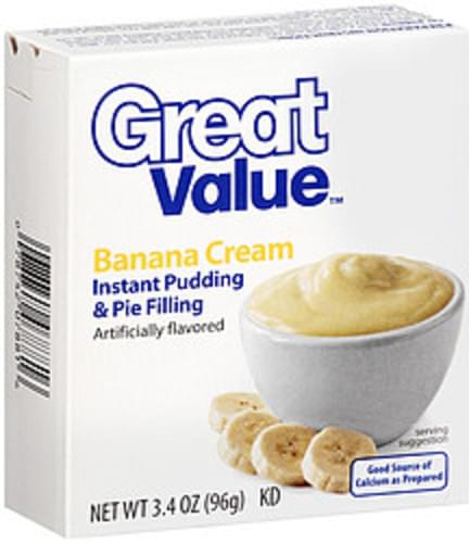 Great Value Banana Cream Instant Pudding And Pie Filling 34 Oz Nutrition Information Innit