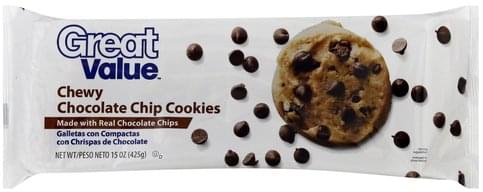 Great Value Chewy Chocolate Chip Cookies, Family Size, 19.5 oz