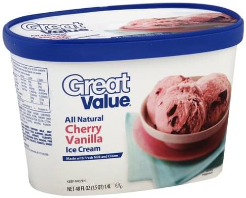 Great Value Cherry Vanilla Ice Cream - 48 oz, Nutrition Information | Innit