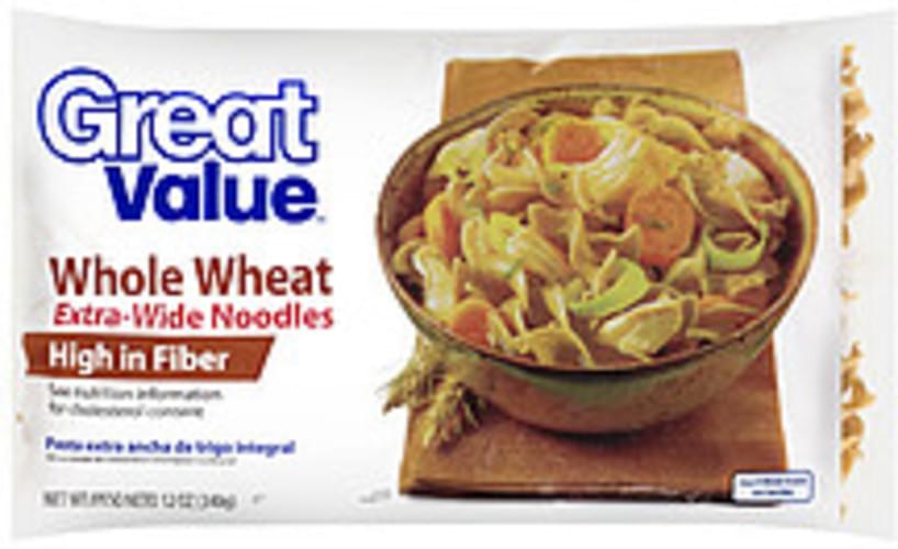 Great Value Whole Wheat Extra Wide Noodles 12 Oz Nutrition
