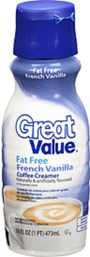 Great Value French Vanilla Fat Free Coffee Creamer - 16 oz ...