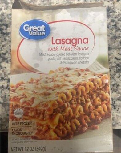 Great Value Lasagna With Meat Sauce - 340 G, Nutrition Information 