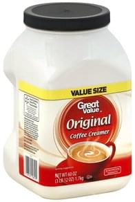 Great Value Original, Value Size Coffee Creamer - 60 Oz, Nutrition ...