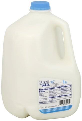 Great Value 1% Low Fat, 1% Milkfat Milk - 1 gl, Nutrition Information ...