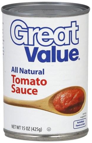 Great Value Tomato Sauce - 15 oz, Nutrition Information | Innit