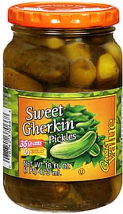 Great Value Sweet Gherkin Pickles - 16 Oz, Nutrition Information | Innit