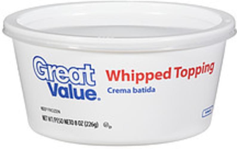 Great Value Whipped Topping 8 oz, Nutrition Information Innit