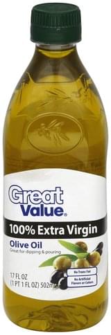 Great Value 100% Extra Virgin Olive Oil - 17 Oz, Nutrition Information ...