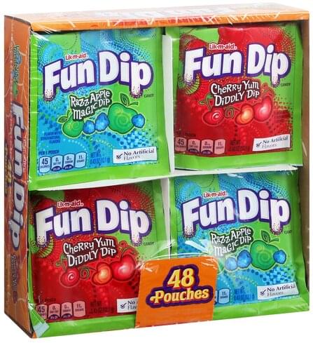 Fun Dip Razzapple Magic Dip/Cherry Yum Diddly Dip Candy - 48 ea ...