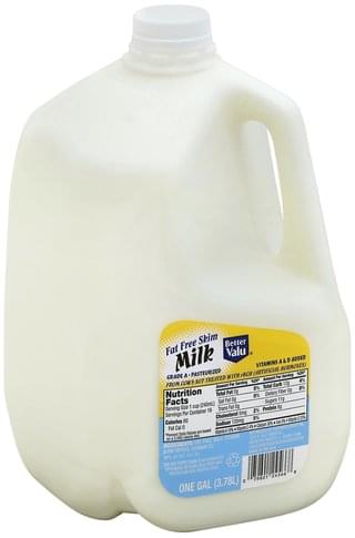 Better Valu Fat Free, Skim Milk - 1 gl, Nutrition Information | Innit