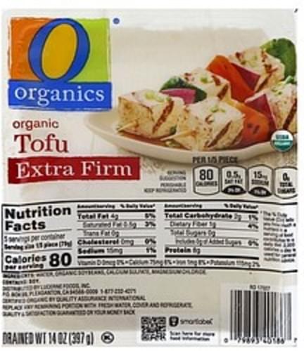 O Organics Organic, Extra Firm Tofu - 14 oz, Nutrition Information | Innit