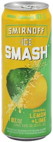 Smirnoff Lemon + Lime, Original Beer - 7.5 oz, Nutrition Information ...