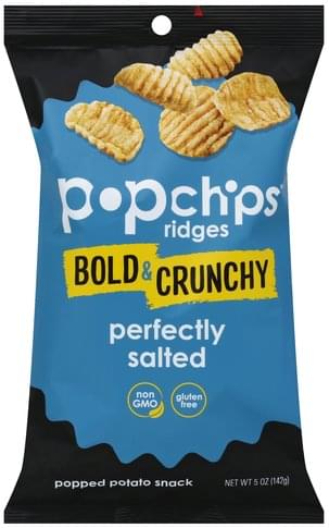 Popchips Bold & Crunchy, Ridges, Perfectly Salted Popped Potato Snack ...