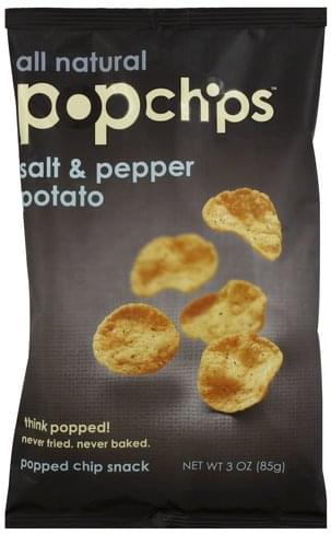 Popchips Salt & Pepper Potato Popped Chip Snack - 3 oz, Nutrition ...