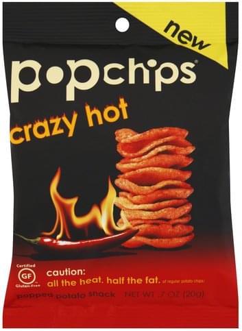 Popchips Popped, Crazy Hot Potato Snack - 7 oz, Nutrition Information ...