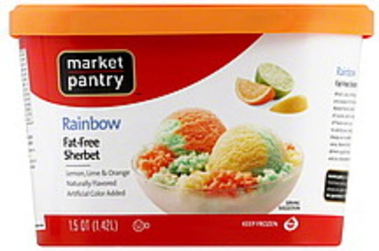 Market Pantry Fat Free Rainbow Sherbet 1 5 Qt Nutrition