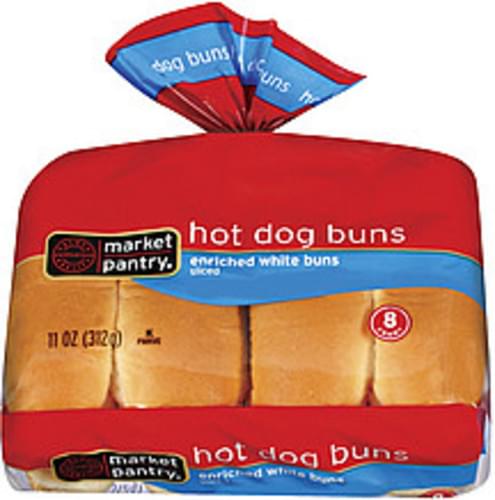 Market Pantry Hot Dog Enriched Sliced White 8 Ct Buns - 11 Oz ...