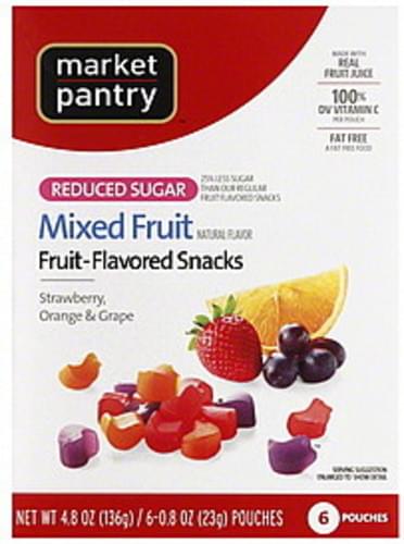 Market Pantry Reduced Sugar Mixed Fruit Fruit Flavored Snacks 6