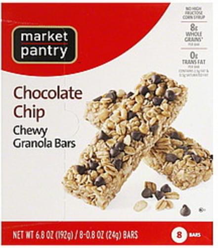 Market Pantry Chewy Chocolate Chip Granola Bars 8 Ea Nutrition