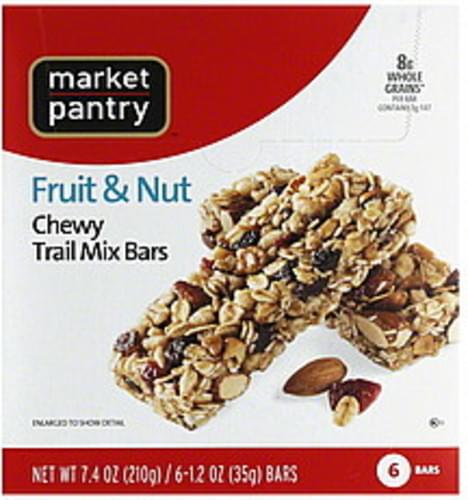 Market Pantry Chewy Fruit Nut Trail Mix Bars 6 Ea Nutrition