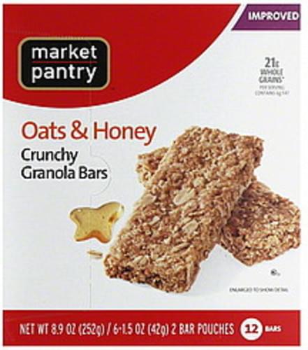 Market Pantry Crunchy Oats Honey Granola Bars 6 Ea Nutrition