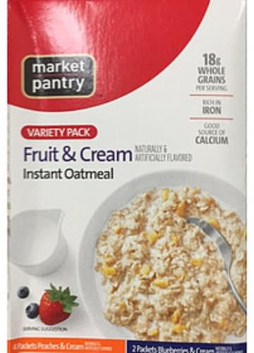 Market Pantry Fruit Cream Instant Oatmeal 35 G Nutrition