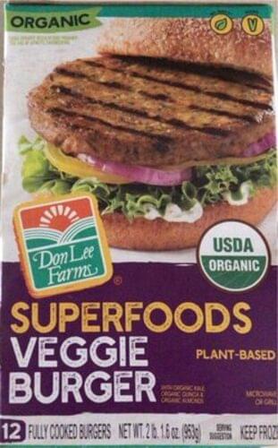 Don Lee Farms Veggie Patties - 106 g, Nutrition Information | Innit