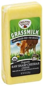 Organic Valley Raw, Sharp, Cheddar, Grassmilk, Organic Cheese - 8 Oz ...