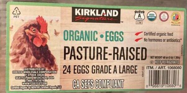 Kirkland Signature Organic Grade A Large Eggs 50 G Nutrition