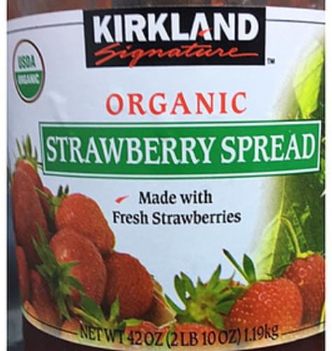 Kirkland Signature Organic Strawberry Spread - 18 G, Nutrition ...