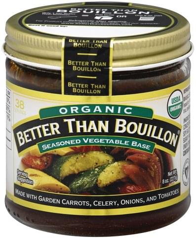 Better Than Bouillon Organic, Seasoned Vegetable Base - 8 oz, Nutrition ...