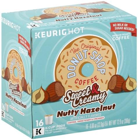 Donut Shop Medium Roast Nutty Hazelnut K Cup Pods Coffee 16 Ea Nutrition Information Innit