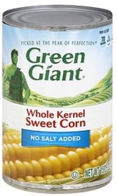 Green Giant Whole Kernel, No Salt Added Sweet Corn - 15.25 oz ...