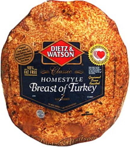 Dietz & Watson Homestyle Breast Of Turkey - 1 Ea, Nutrition Information ...