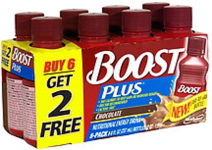 Boost Plus Chocolate, Bonus Nutritional Energy Drink - 8 ea, Nutrition ...