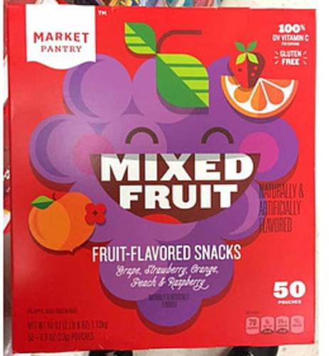 Market Pantry Mixed Fruit Fruit Flavored Snacks 23 G Nutrition