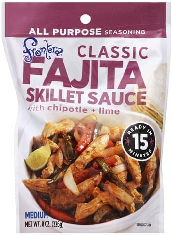 Frontera Fajita, Classic, Medium Skillet Sauce - 8 oz, Nutrition ...