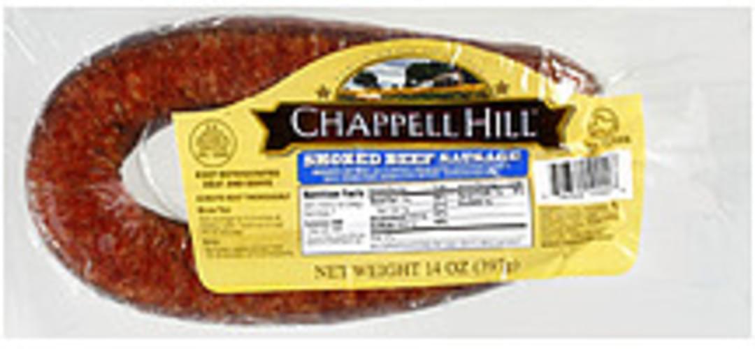 Chappell Hill Smoked Beef Sausage - 14 oz Nutrition 