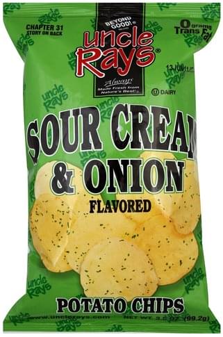 Uncle Rays Sour Cream & Onion Flavored Potato Chips - 3.5 oz, Nutrition ...