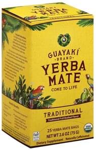 Guayaki Traditional, Bags Yerba Mate - 25 ea, Nutrition Information | Innit