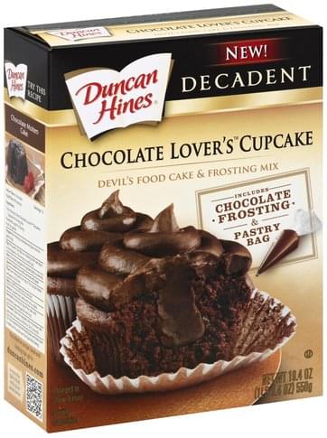 Duncan Hines Chocolate Lover's Cupcake, Devil's Food Cake & Frosting ...