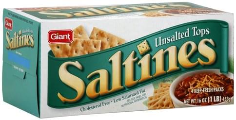 Giant Unsalted Tops Saltines - 4 Ea, Nutrition Information 