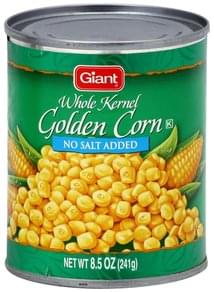 Kroger Sweet, Whole Kernel Golden Corn - 29 oz, Nutrition Information ...