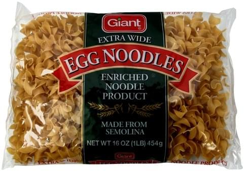 Giant Extra Wide Egg Noodles - 16 oz, Nutrition Information | Innit