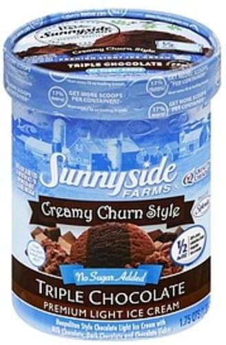 Sunnyside Farms Premium Light Creamy Churn Style Triple Chocolate Ice Cream 175 Qt 2009