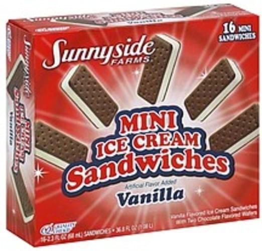 Sunnyside Farms Mini Vanilla Ice Cream Sandwiches 16 Ea Nutrition Information Innit