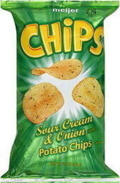 Meijer Sour Cream & Onion Flavored Potato Chips - 11.5 oz, Nutrition ...