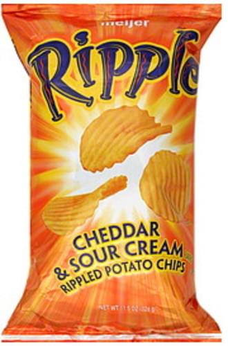 Meijer Rippled, Cheddar & Sour Cream Flavored Potato Chips - 11.5 oz ...